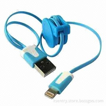 OEM promotions gift lightning cable for iPhone5/iPad mini/iPad4/iPod, retractable USB cable, CE/RoHS